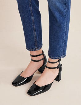 Patent Leather Block Heels - Black | Boden US