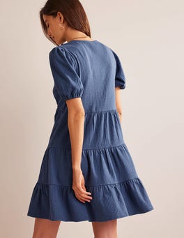 Robe Fille Miss Grant 10-11 Ans Bleu Marine Avec Ours Embellie - 100% Coton - Occasion Très Bon état - Fabriquée En Turquie