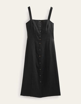 Strappy Linen Midi Dress - Black | Boden UK