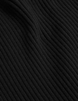 Ribbed Sweater Vest Top - Black Taupe