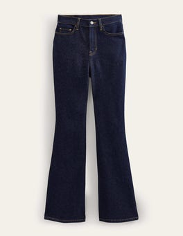 Boden High Rise Split Flare Jeans, Indigo, 27