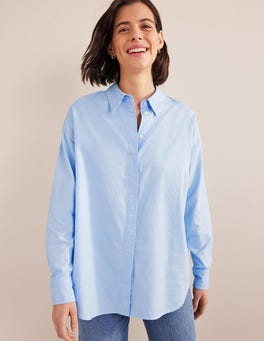 Oversized Cotton Shirt - Chambray Oxford | Boden US