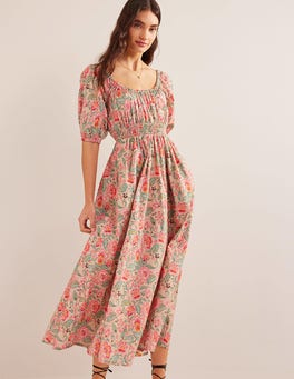 Scoop Neck Maxi Dress - Multi, Gardenia Whirl | Boden US
