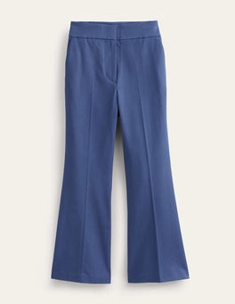 Bi-Stretch Crop Flare Trousers - True Blue | Boden UK