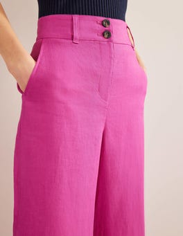 Highbury Linen Trousers - Rose Violet | Boden UK