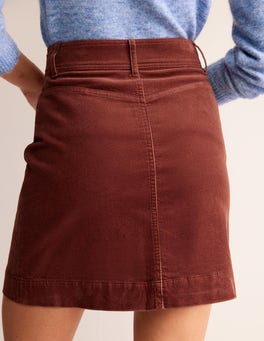 Estella Cord Mini Skirt - Red Oak | Boden US