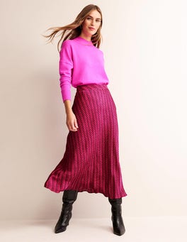 Cecelia Midi Skirt - Vibrant Pink, Geo Fall | Boden US
