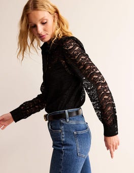 Romantic Lace Shirt - Black