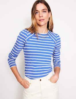 Arabella Stripe Jersey Top Pink Ivory Stripe Boden US