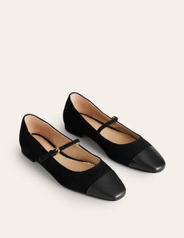 Mary Jane Flats - Black Suede | Boden UK