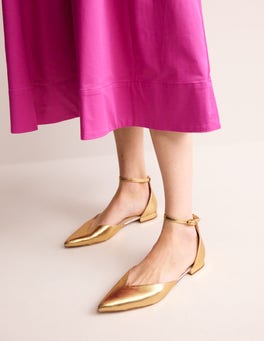 Ankle Strap Point Flats Post Box Red Suede Boden US