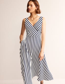 Vanessa Wrap Jersey Maxi Dress Green Silhouette Bloom Boden US