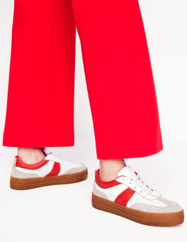 Erin Retro Tennis Trainers Green Colourblock Boden UK