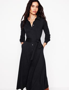 Womens black jersey dress sales