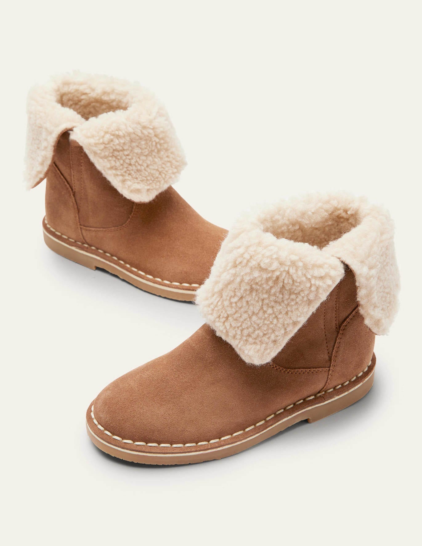 Boden Cosy Suede Boots - Tan Brown