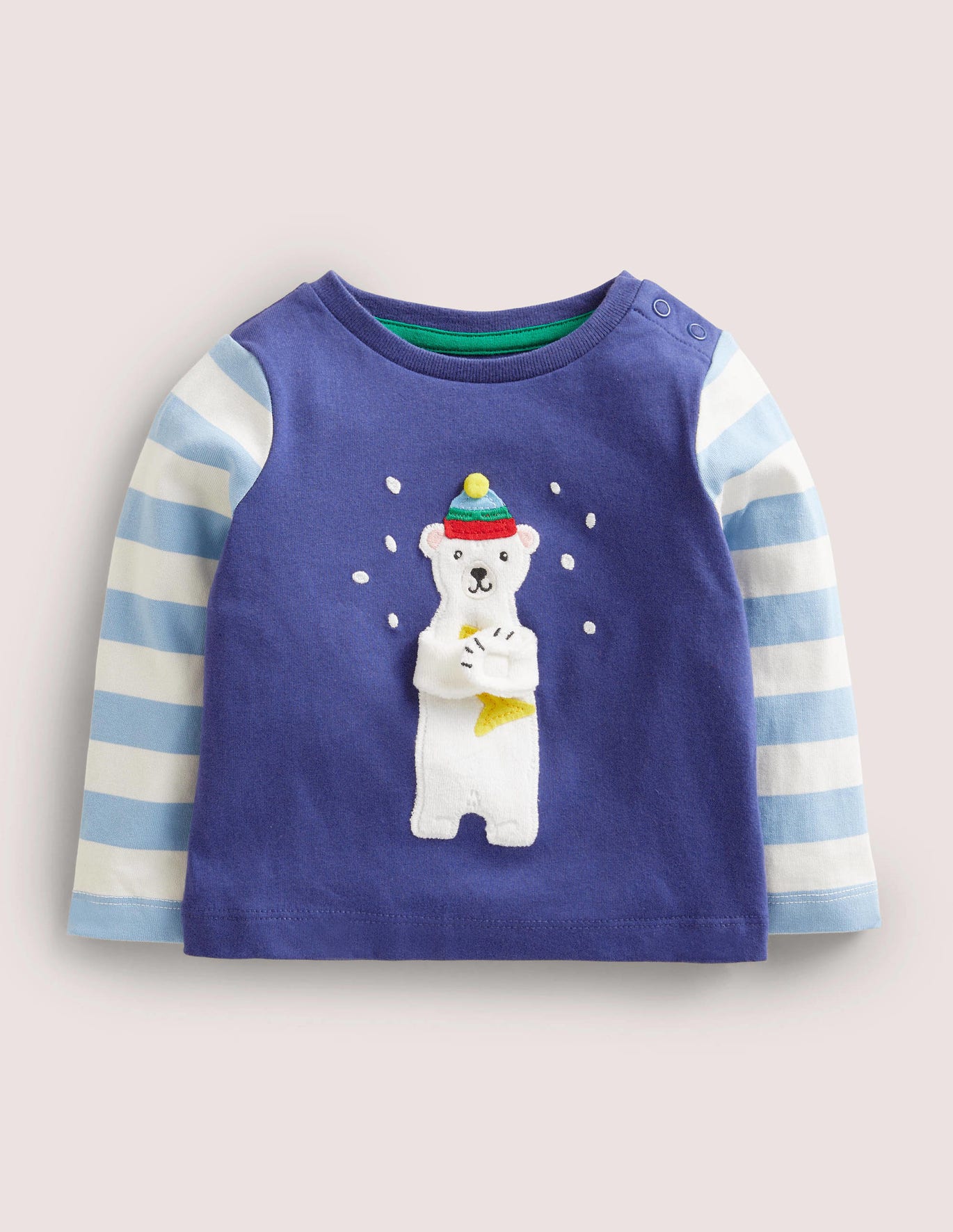 Boden Hugging Logo T-Shirt - Starboard Blue Polar Bear