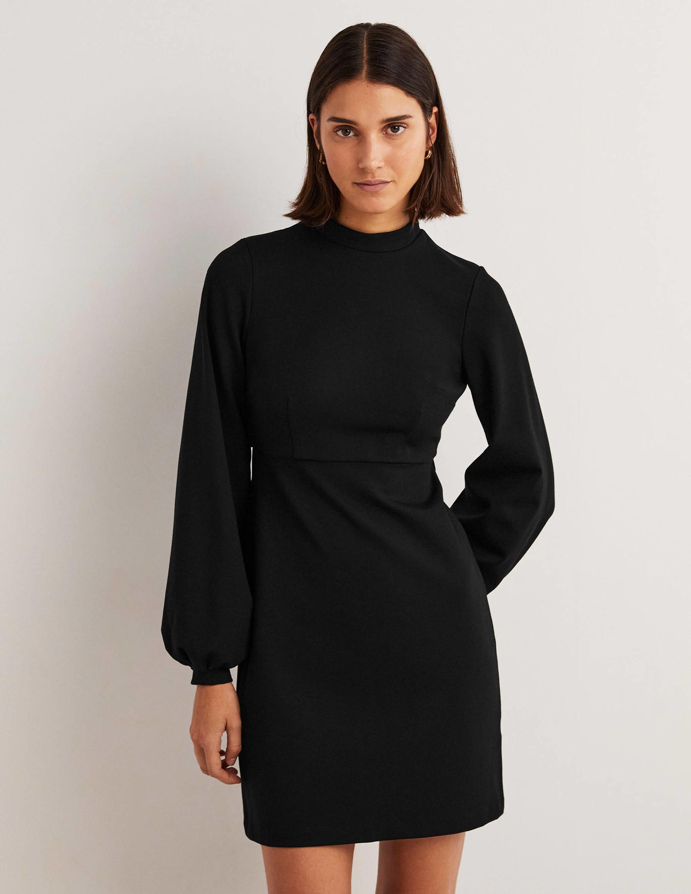 Boden Blouson Jersey Mini Dress - Black