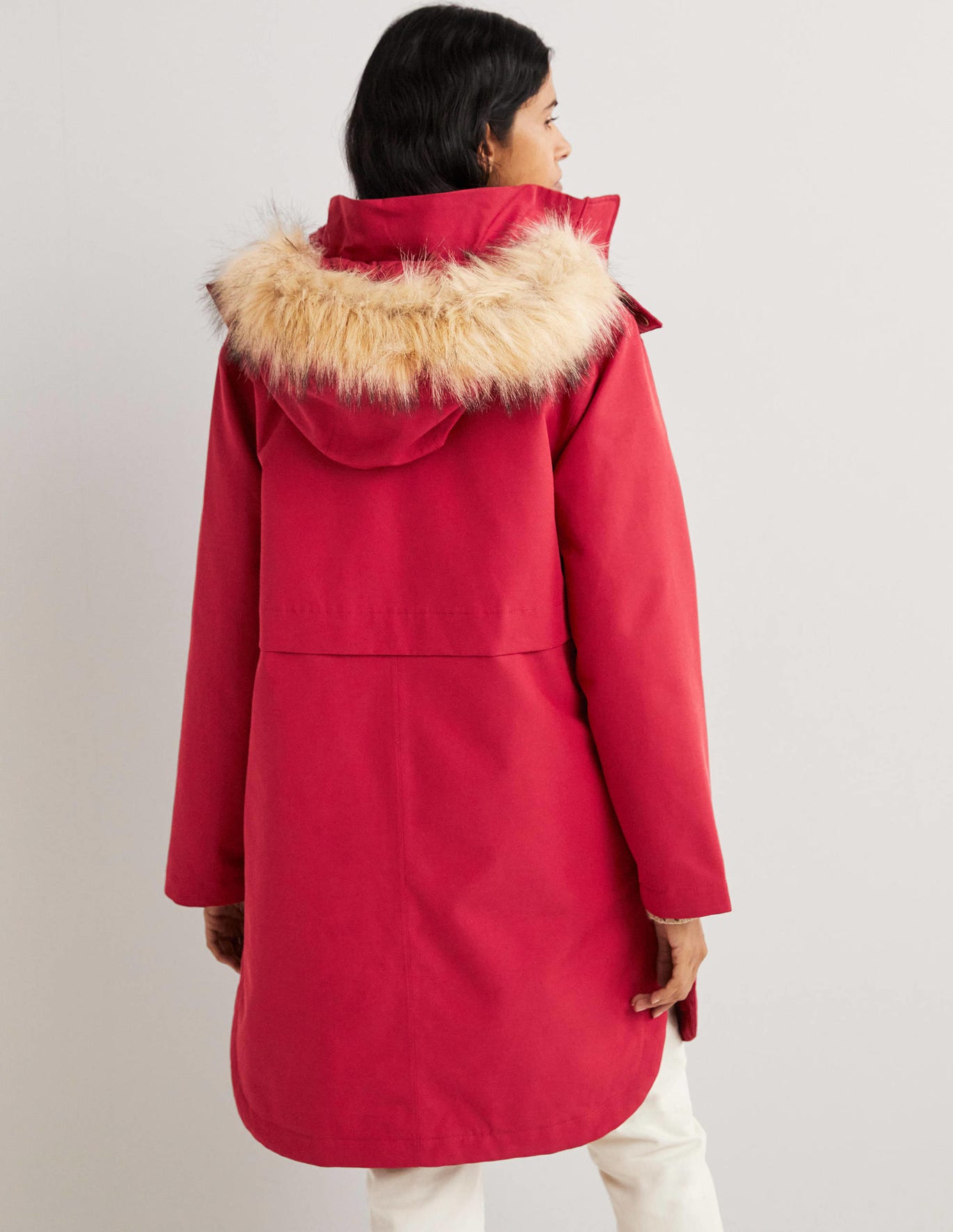 Boden Waterproof Borg Lined Parka - Russet Red