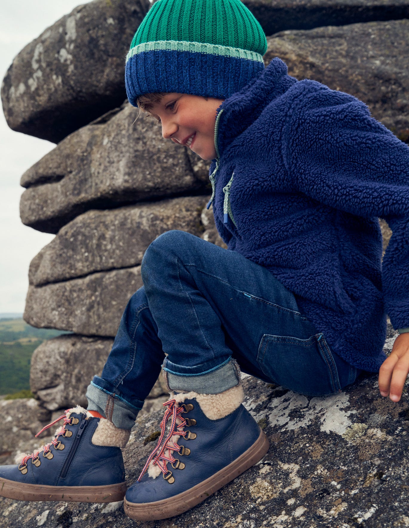 Boden Cosy Windproof Fleece - French Navy