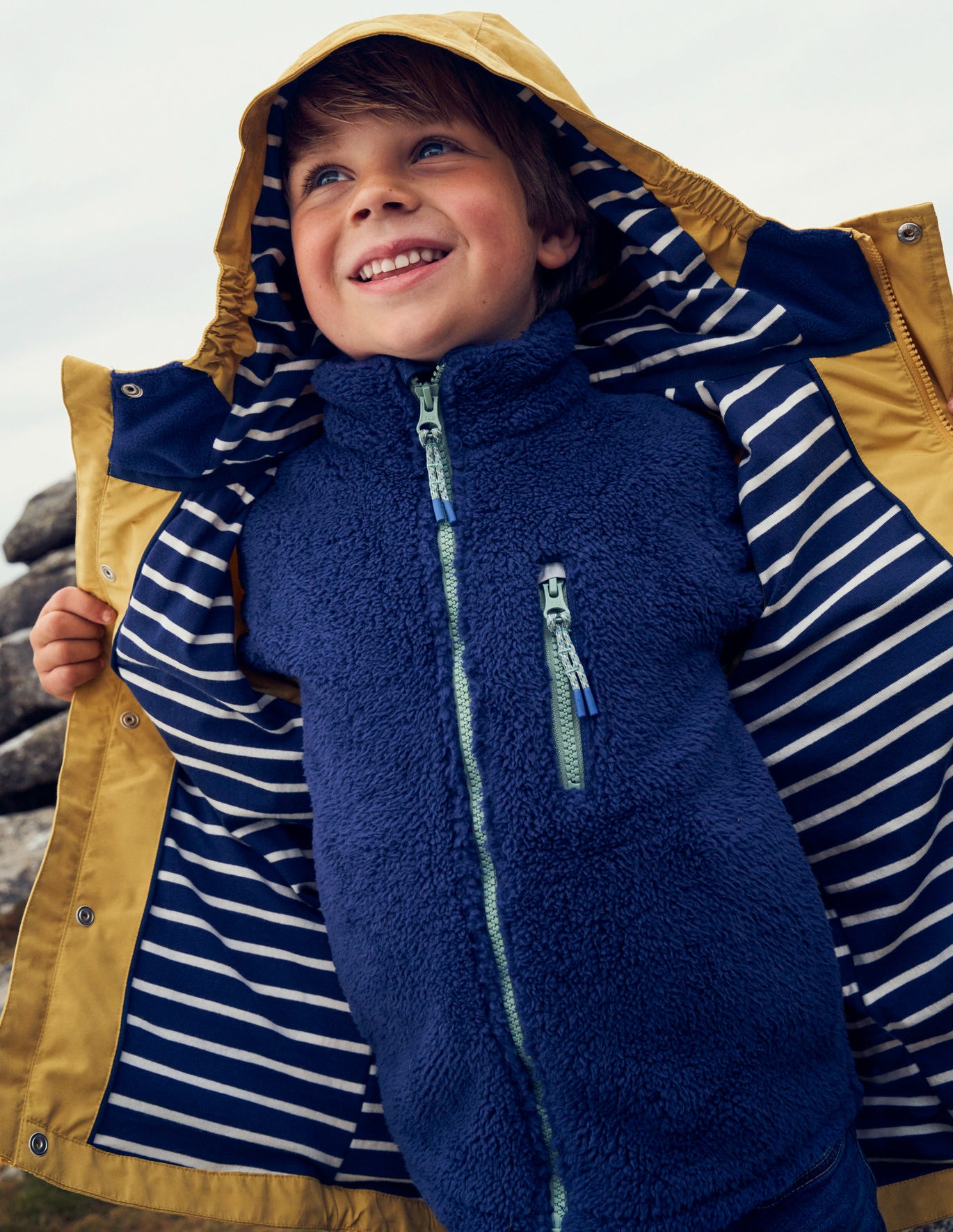 Boden Waterproof Fishermans Jacket - Spicy Mustard