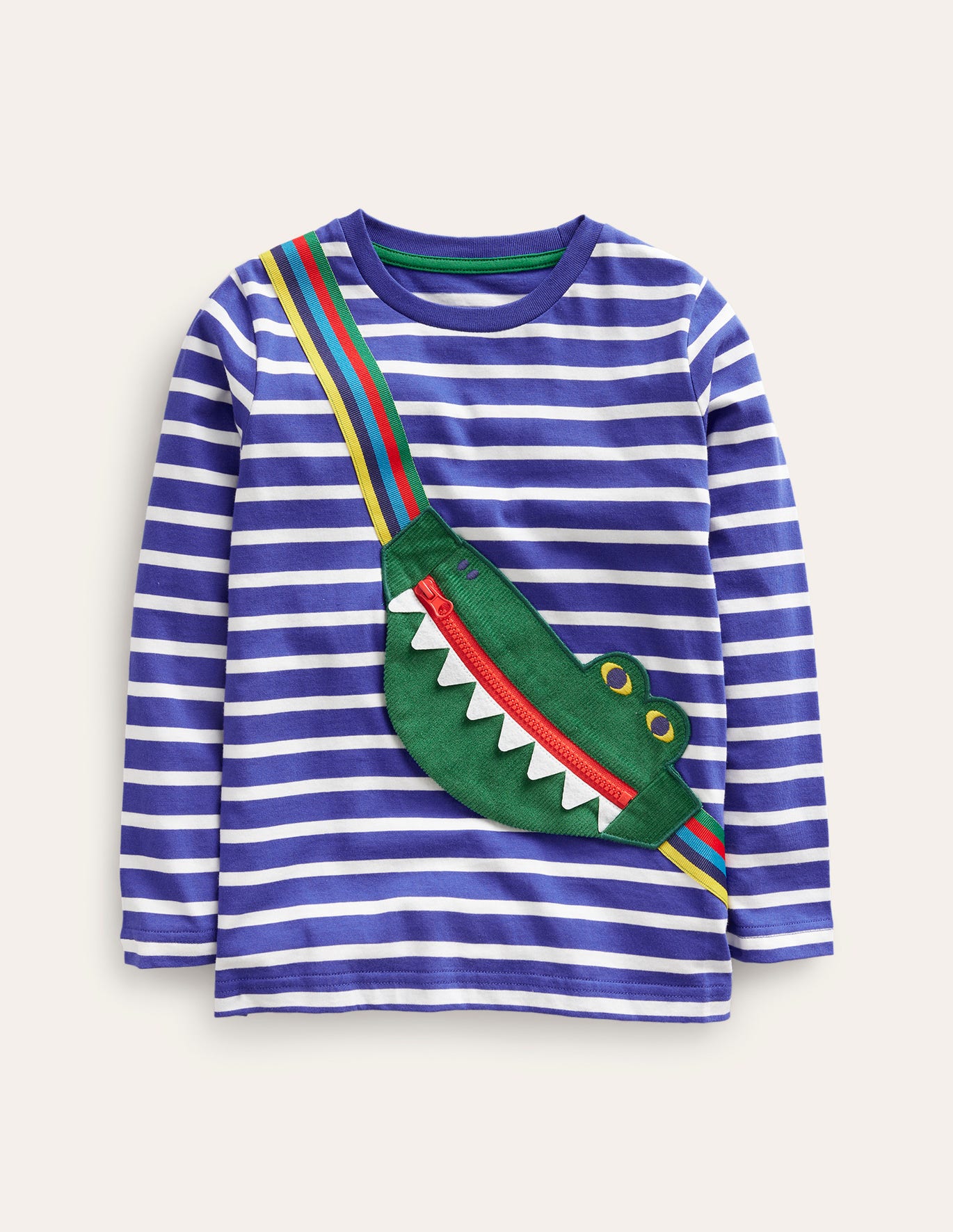 Boden Novelty Bag T-shirt - Bluing/ Ivory Stripe