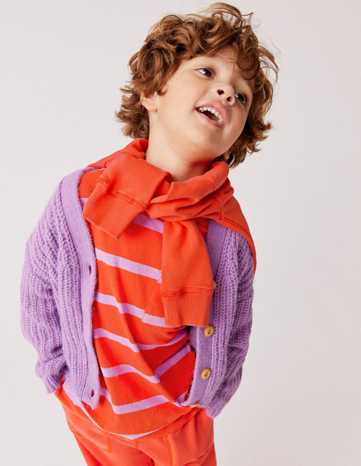 Boden Relaxed T-shirt - Mandarin Orange/ Lupin