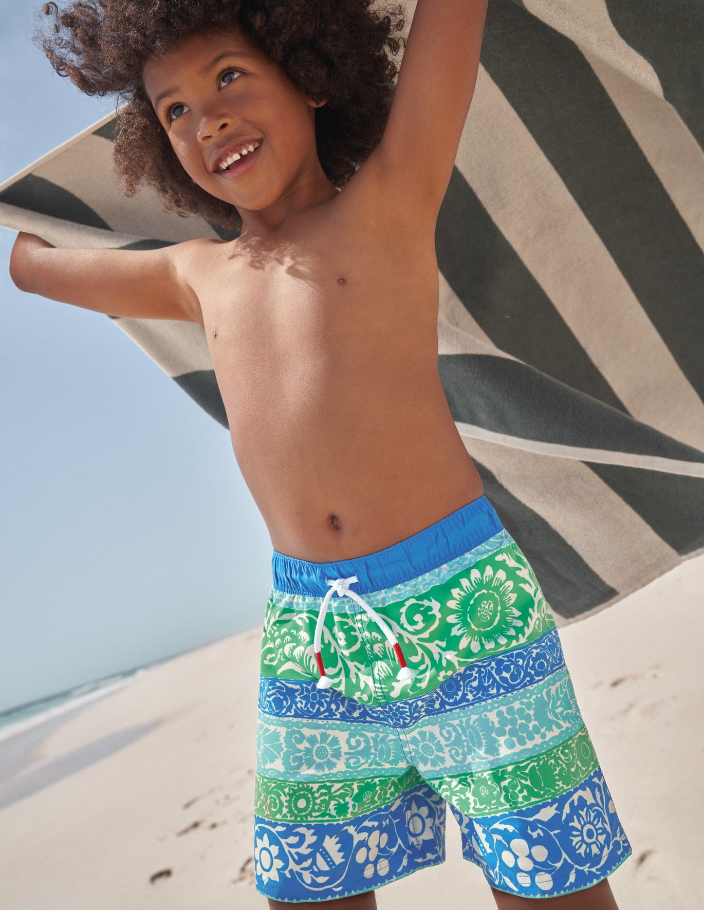 Boden Swim Shorts - Multi Colour Stripe
