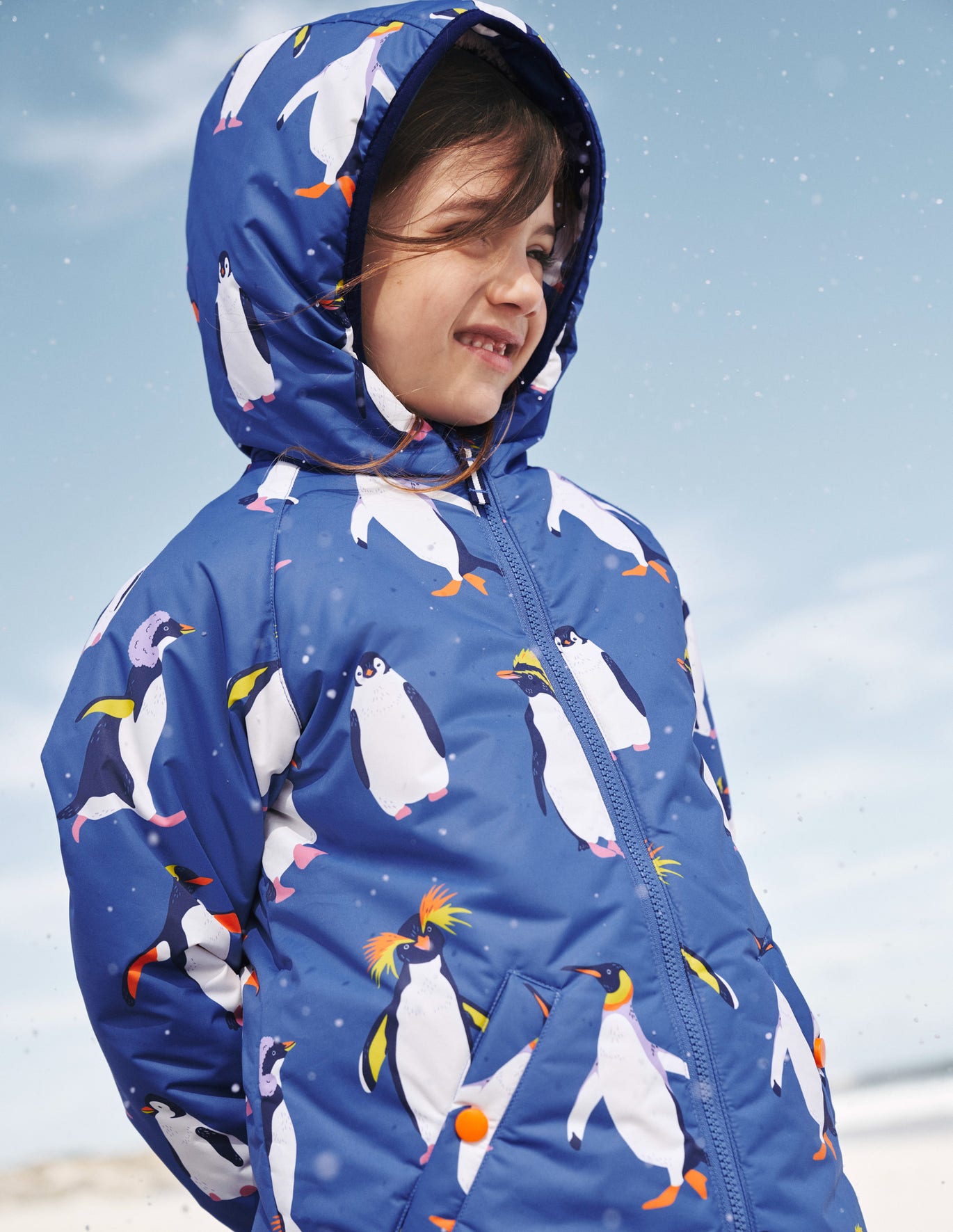 Boden Sherpa Lined Anorak - Penguin Print