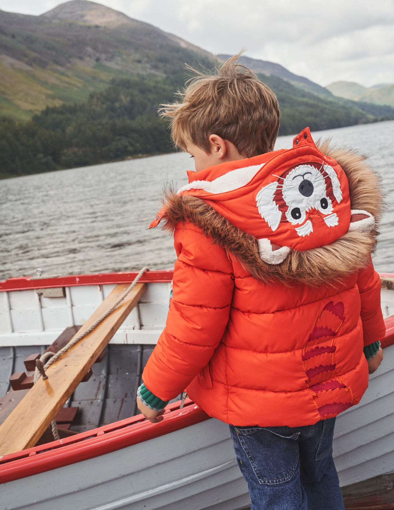 Boden Fun Padded Jacket - Autumn Maple Orange