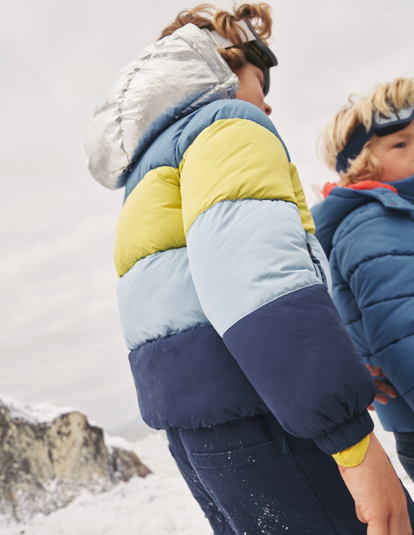 Boden Ultimate Padded Coat - Gooseberry / Delft Colourblock