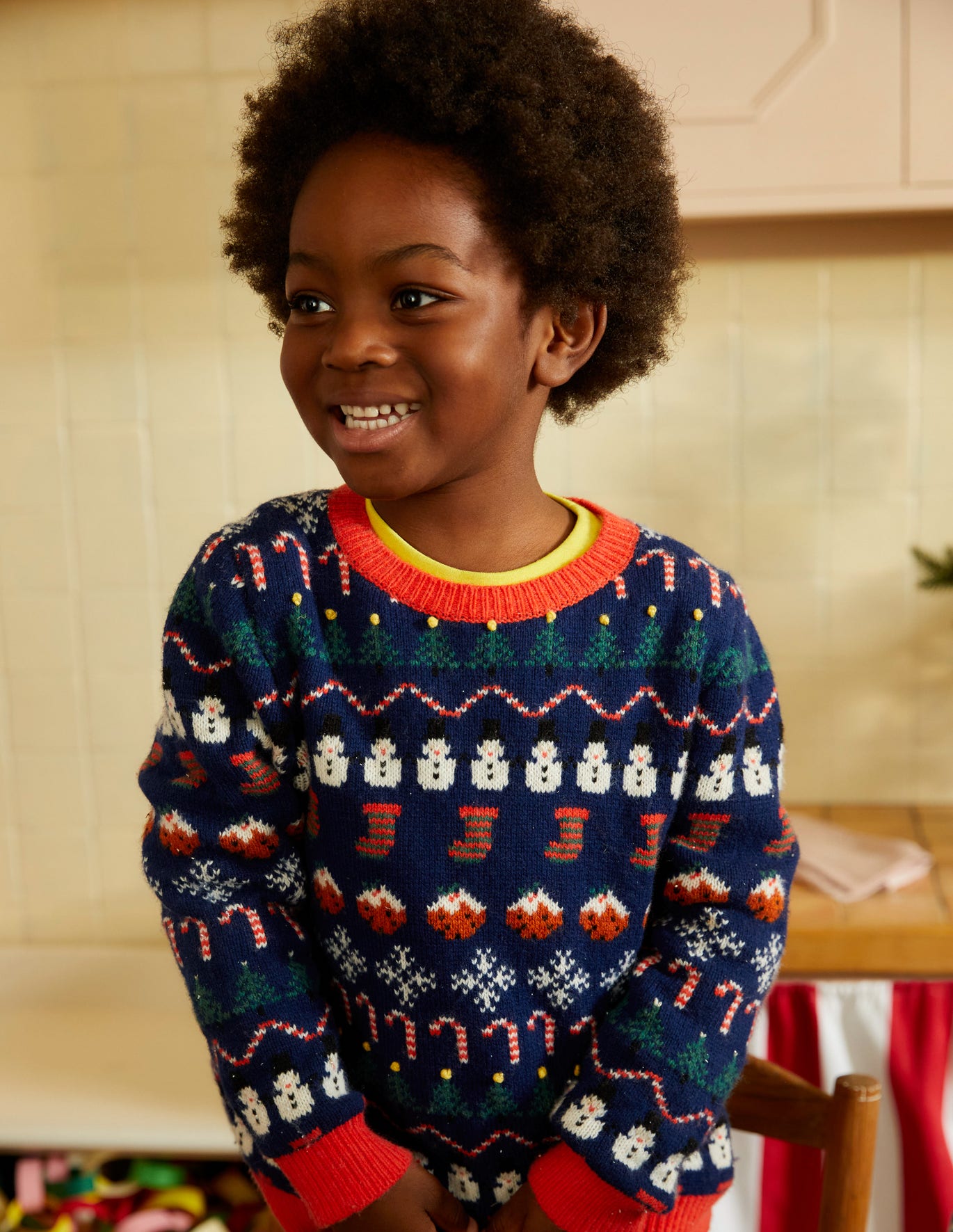 Boden All Over Christmas Fairisle - College Navy