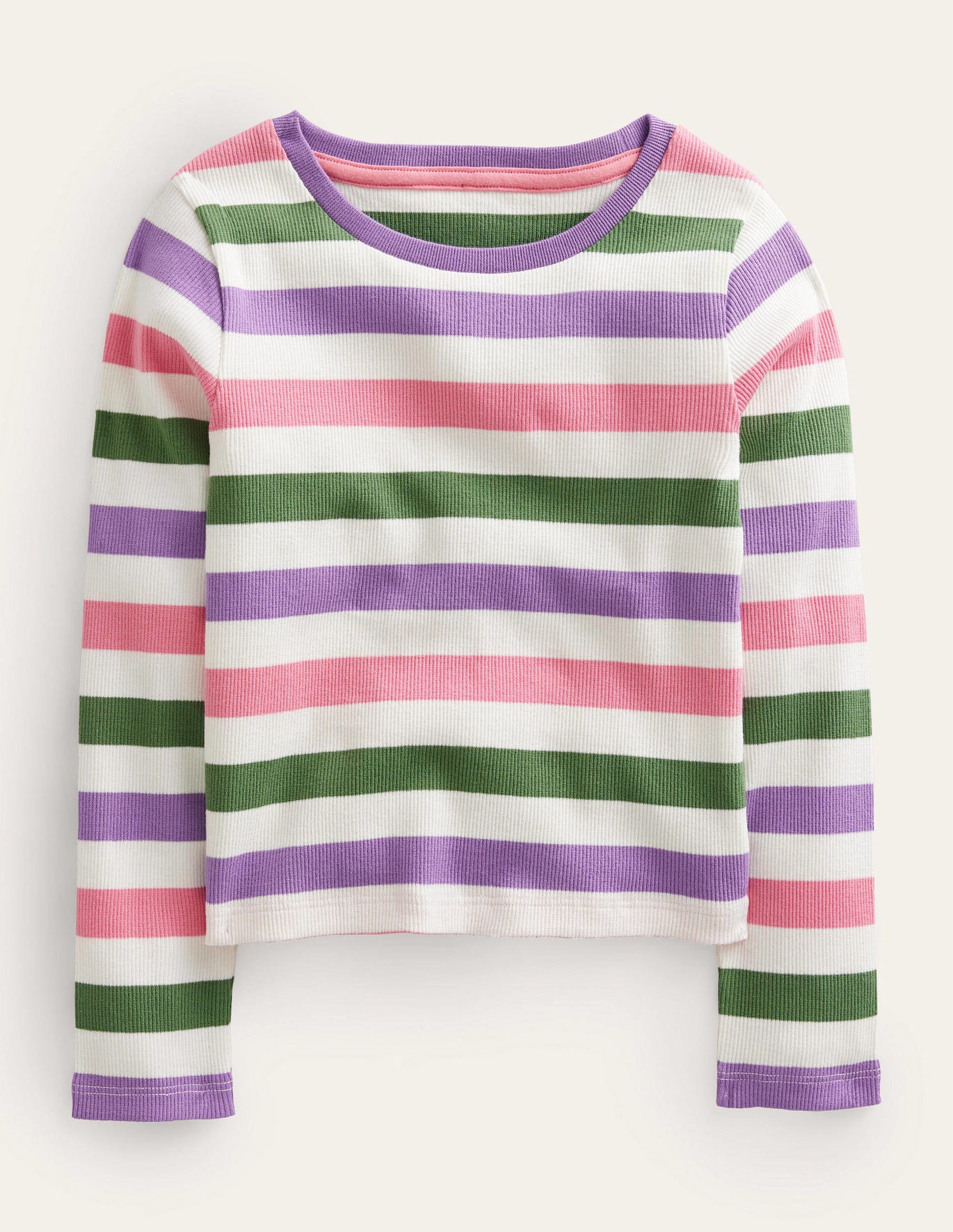 Boden Cropped Long Sleeve T-shirt - Carousel/Aster