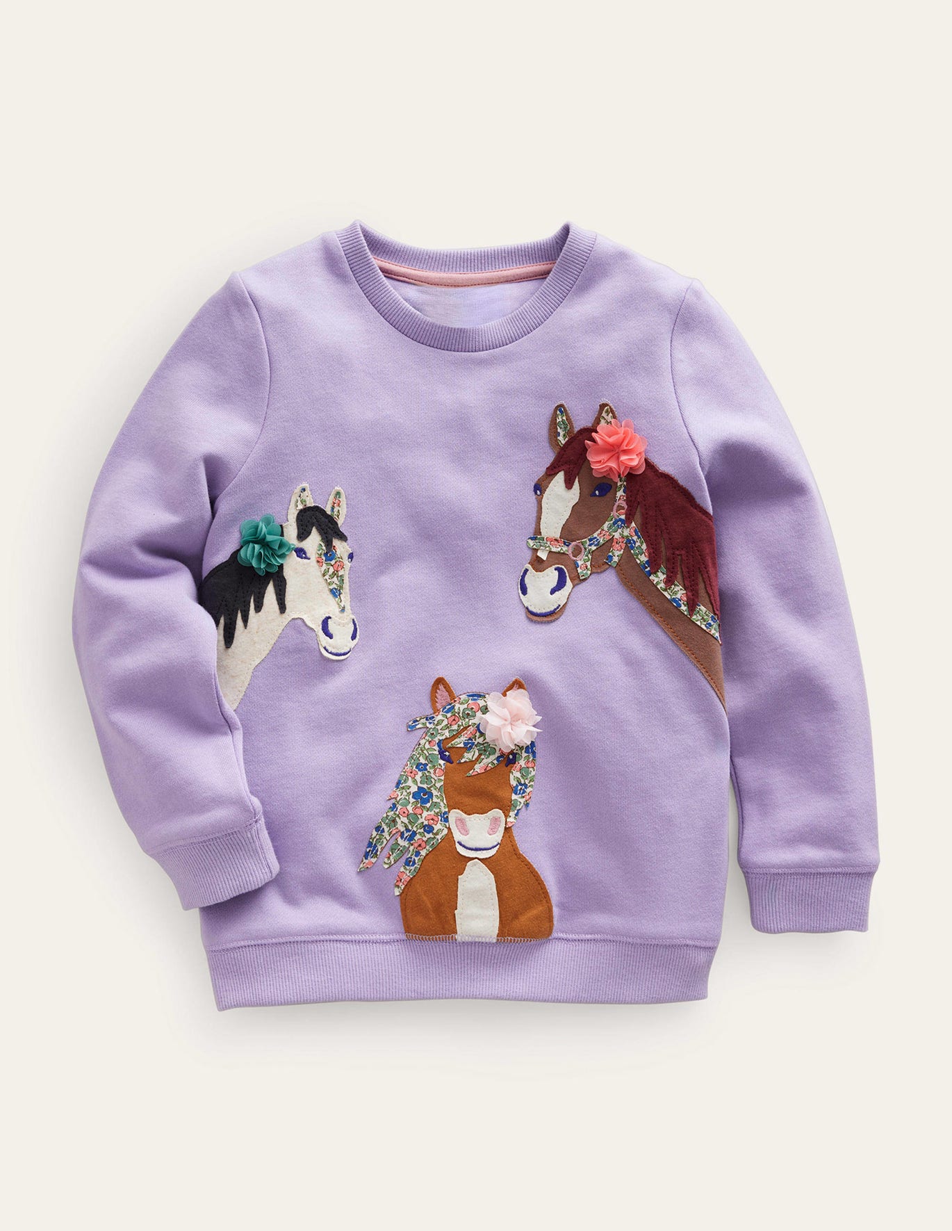 Boden Logo Applique Sweatshirt - Misty Lavender Purple