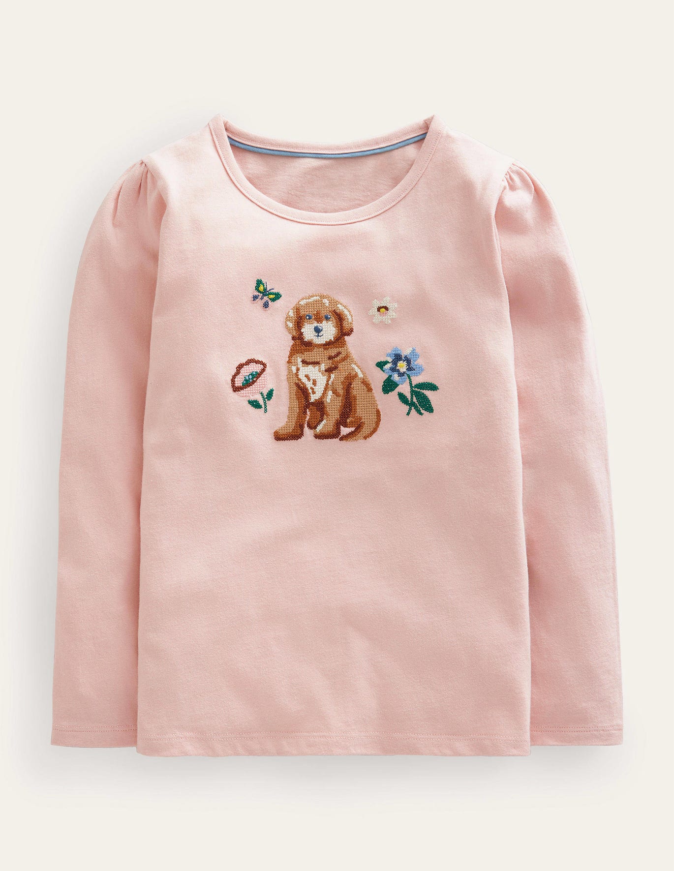 Boden Embroidered T-Shirt - Provence Dusty Pink