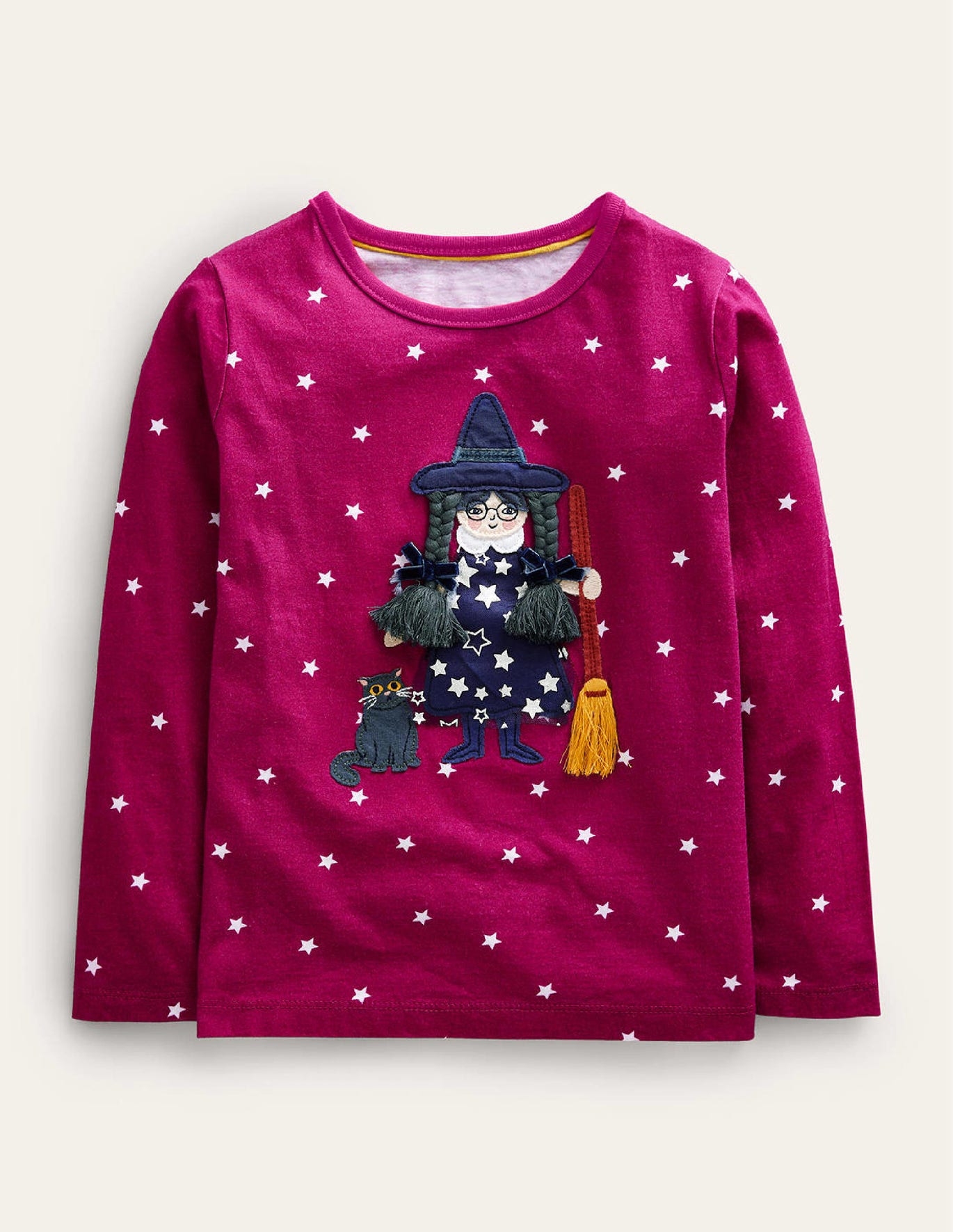 Boden Halloween Applique Top - Penelope Pink Star Witch
