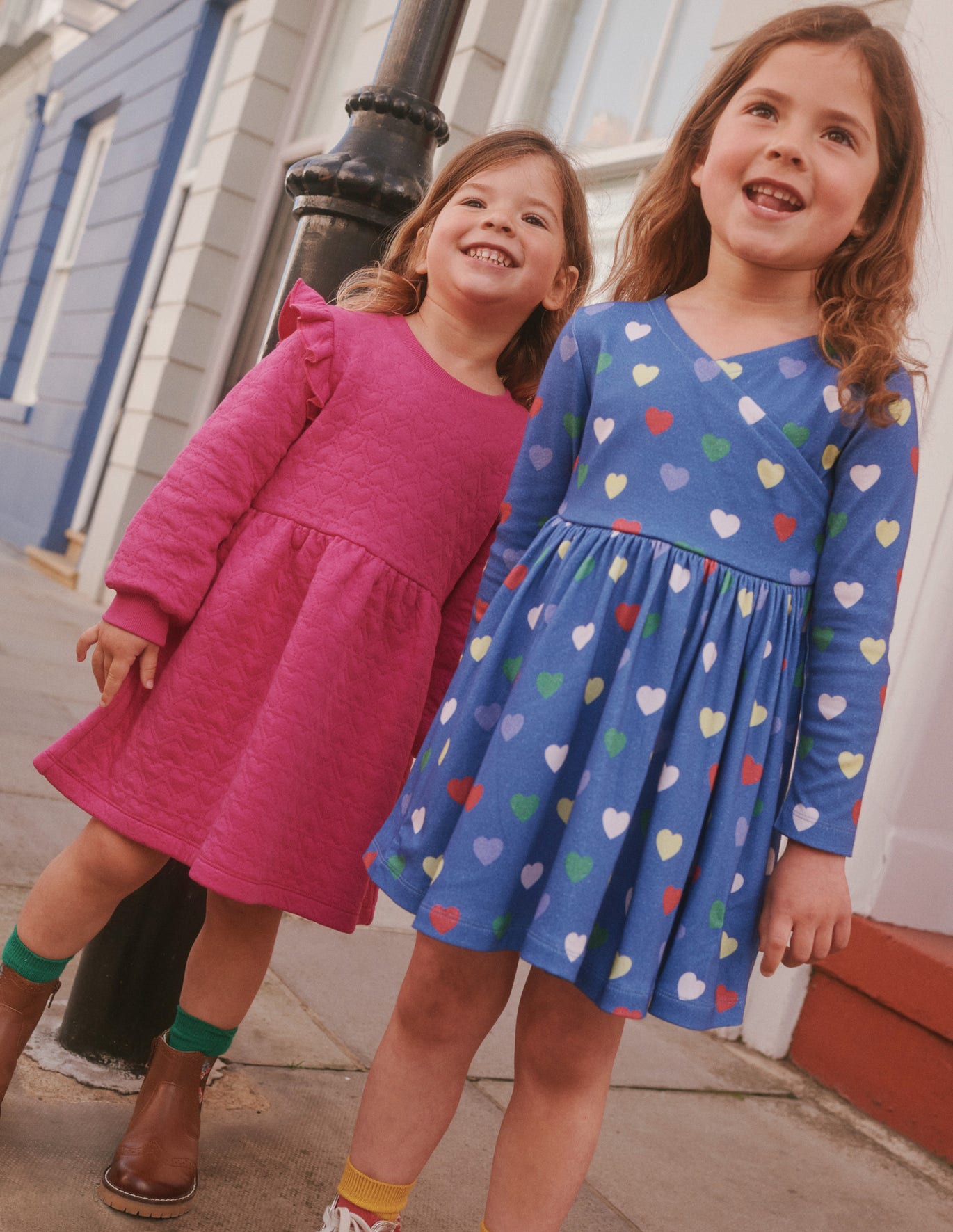Boden Twirly Ballerina Dress - College Navy Hearts