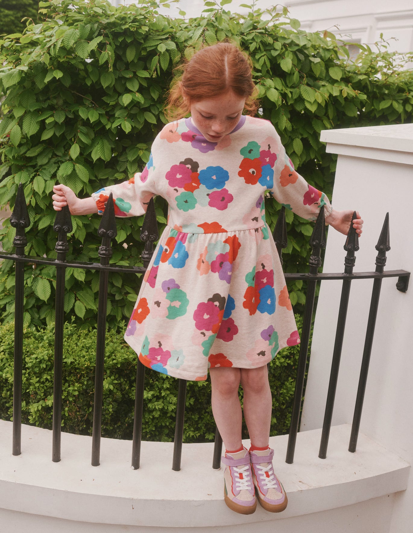 Boden Relaxed Printed Sweat Dress - Mutli Abstract Floral