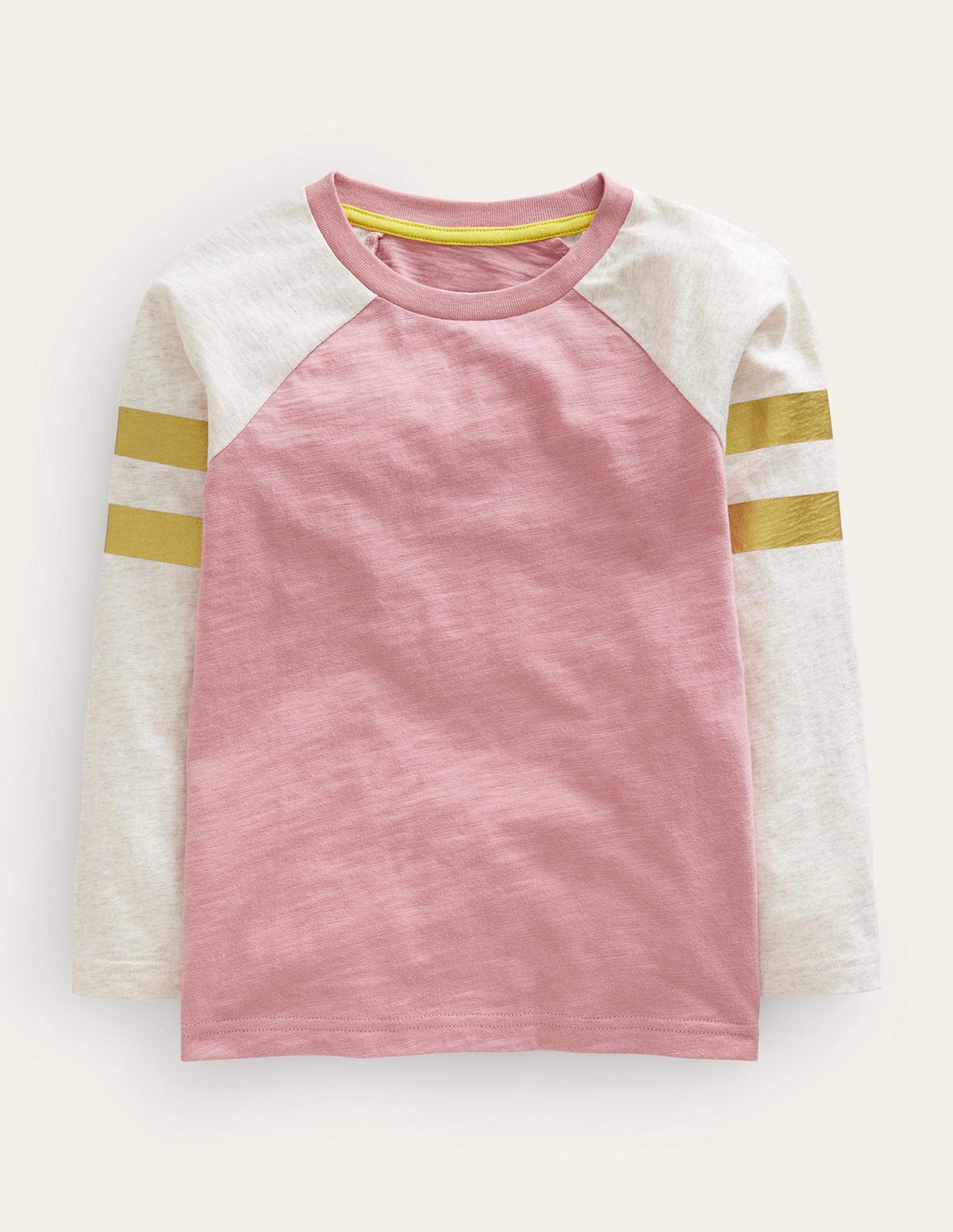 Boden Metallic Raglan T-shirt - Almond Pink