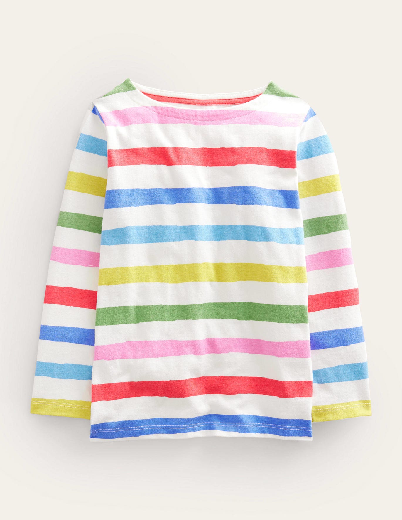 Boden Everyday Breton - Painterly Rainbow Stripe
