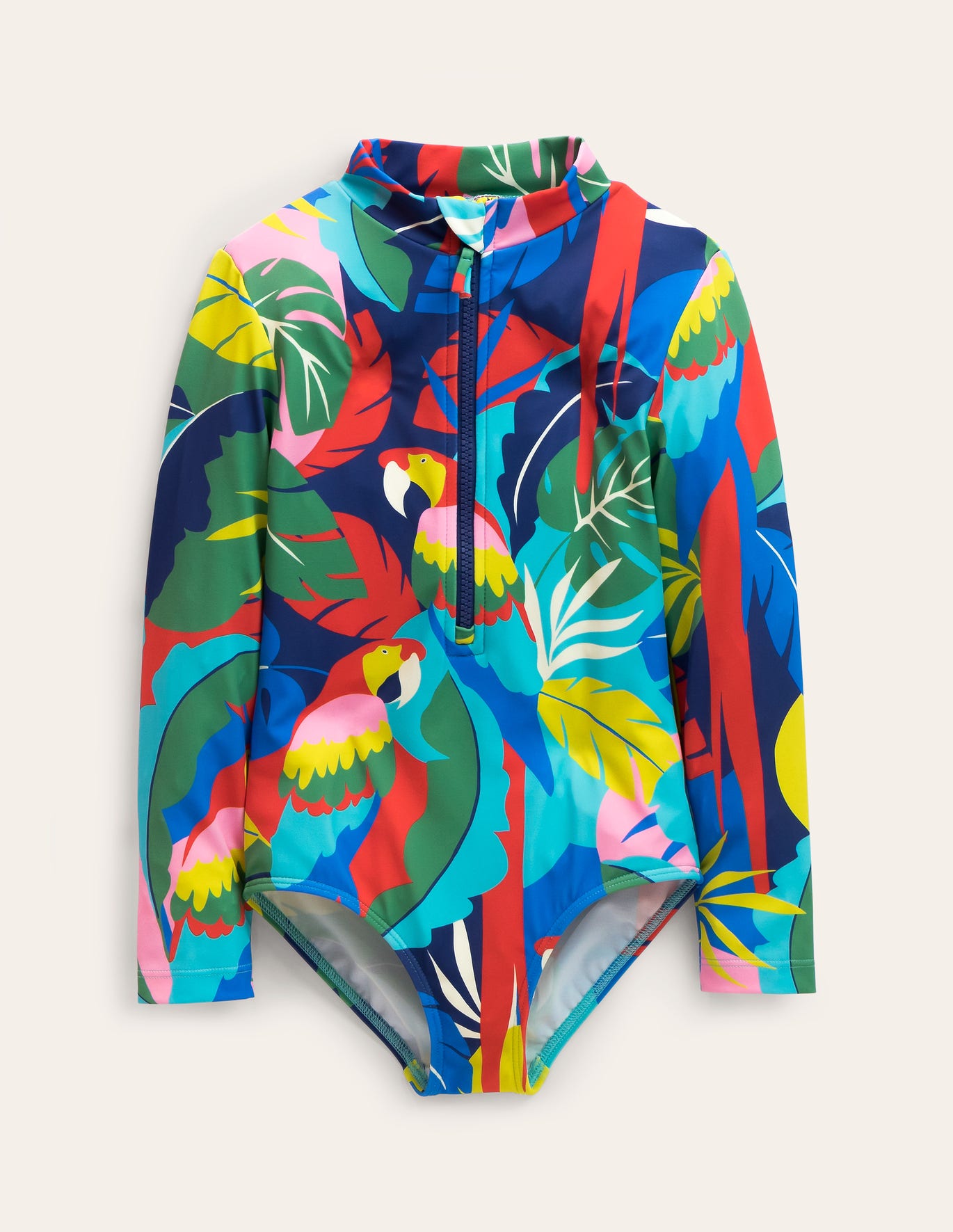 Boden Long-sleeved Swimsuit - Multi Parrot