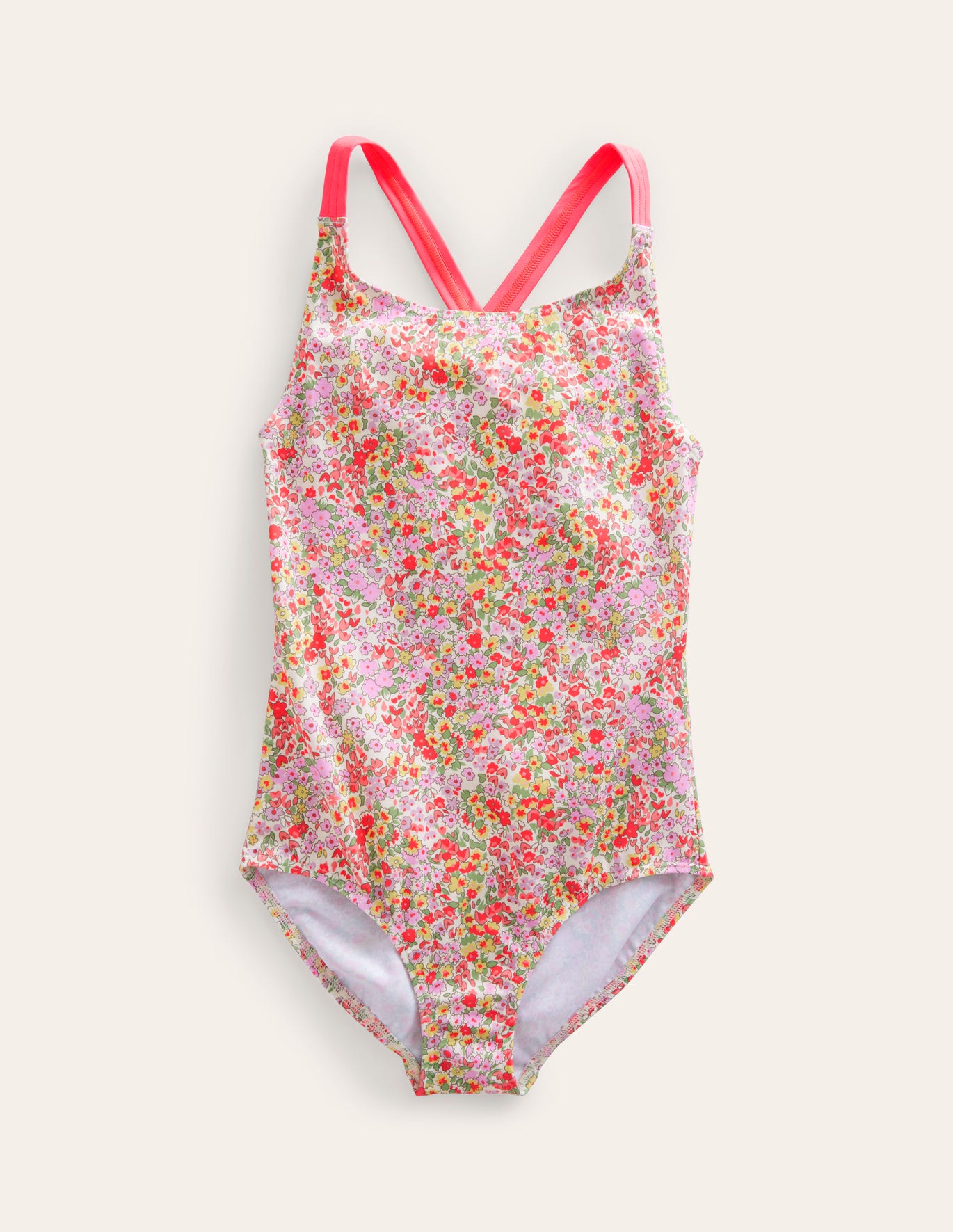 Boden Cross-back Printed Swimsuit - Spring Time Floral