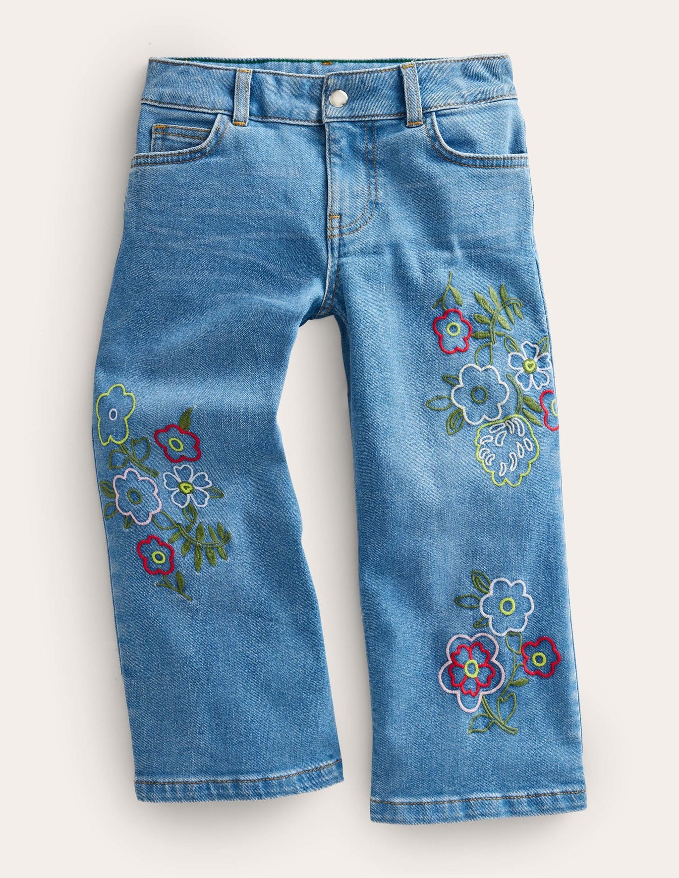 Boden Straight Leg Flare Jeans - Light Vintage Embroidery