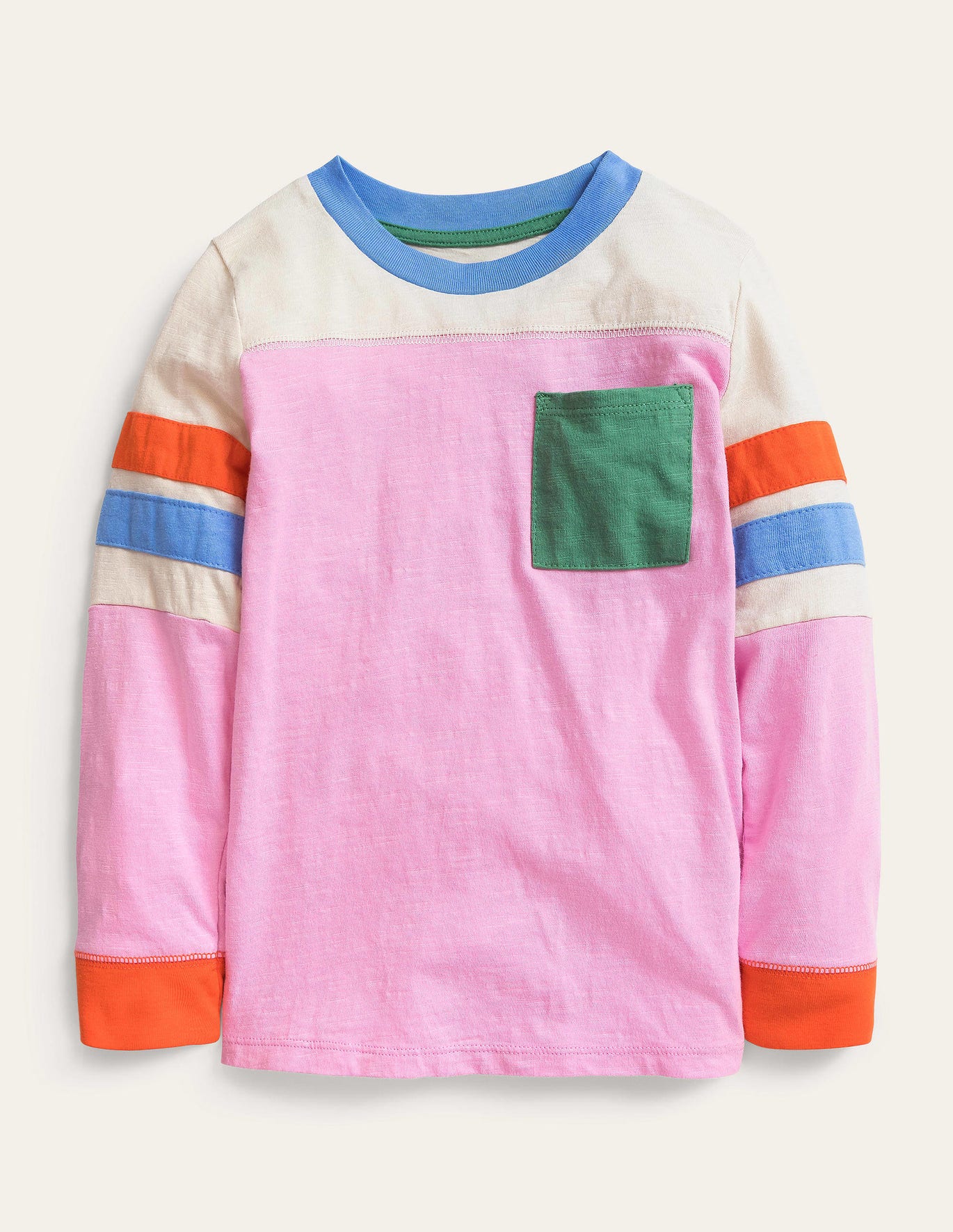 Boden Colourblock T-shirt - Lilac Chiffon Pink