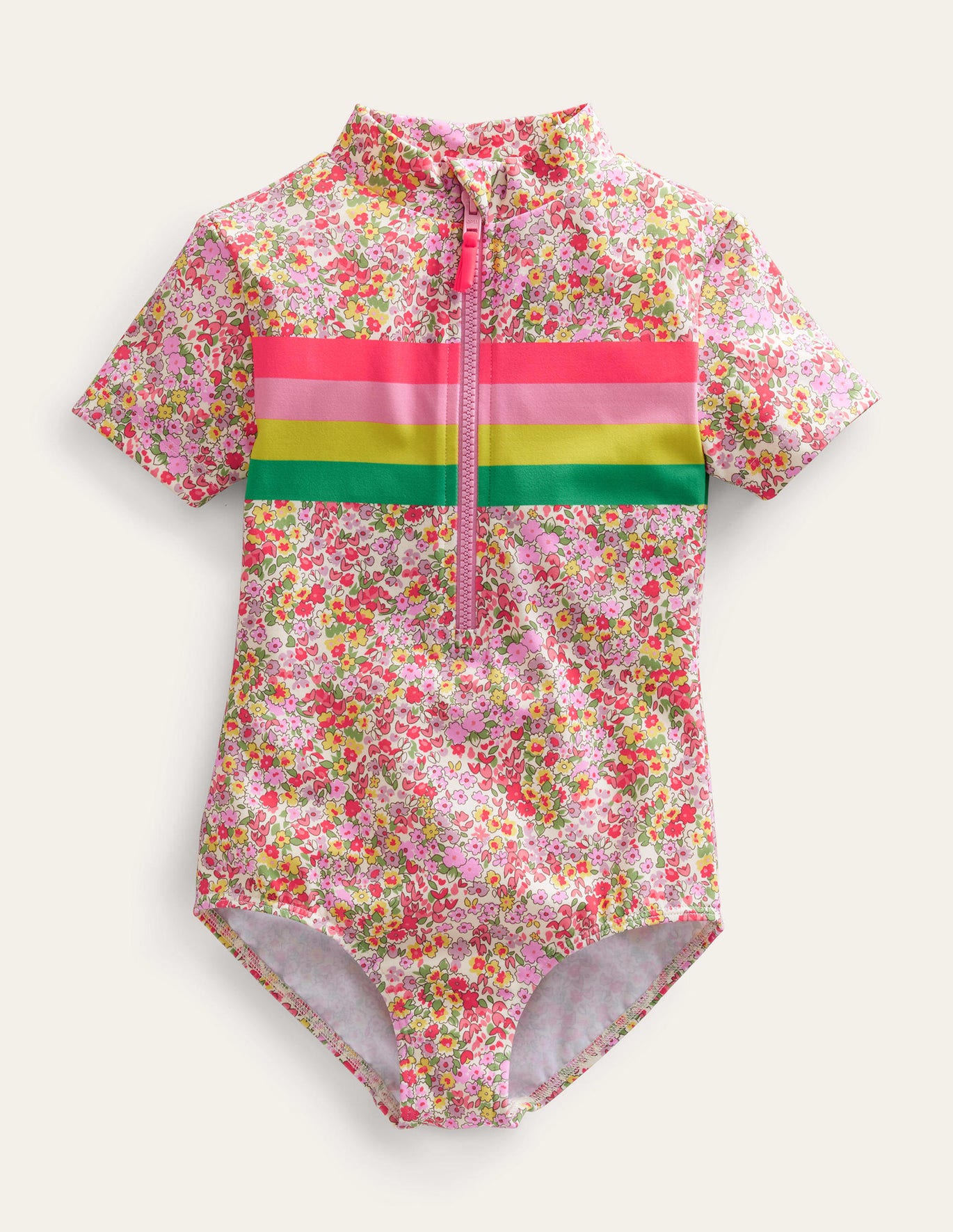 Boden Short-sleeved Swimsuit - Spring Time Floral