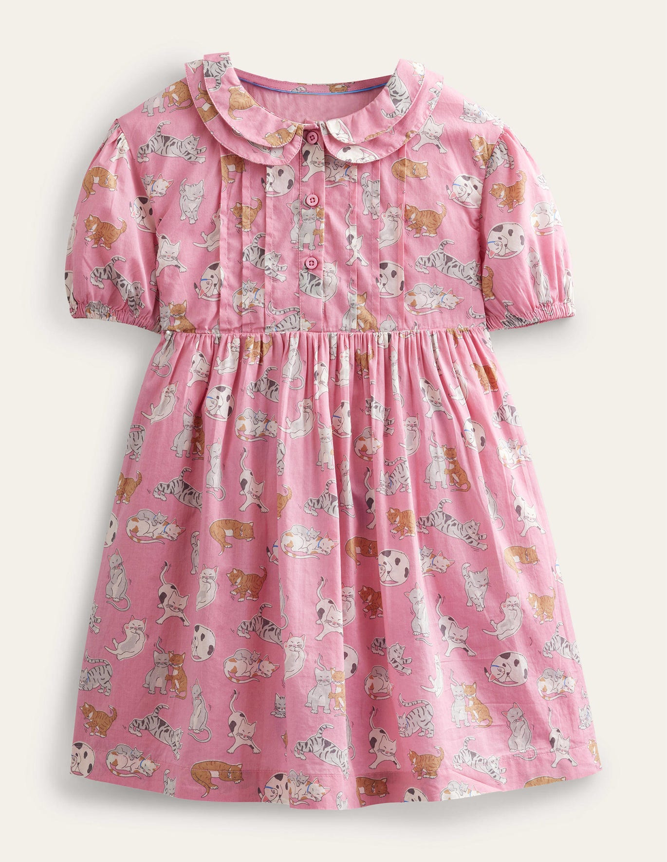 Boden Printed Tea Dress - Formica Pink Cats