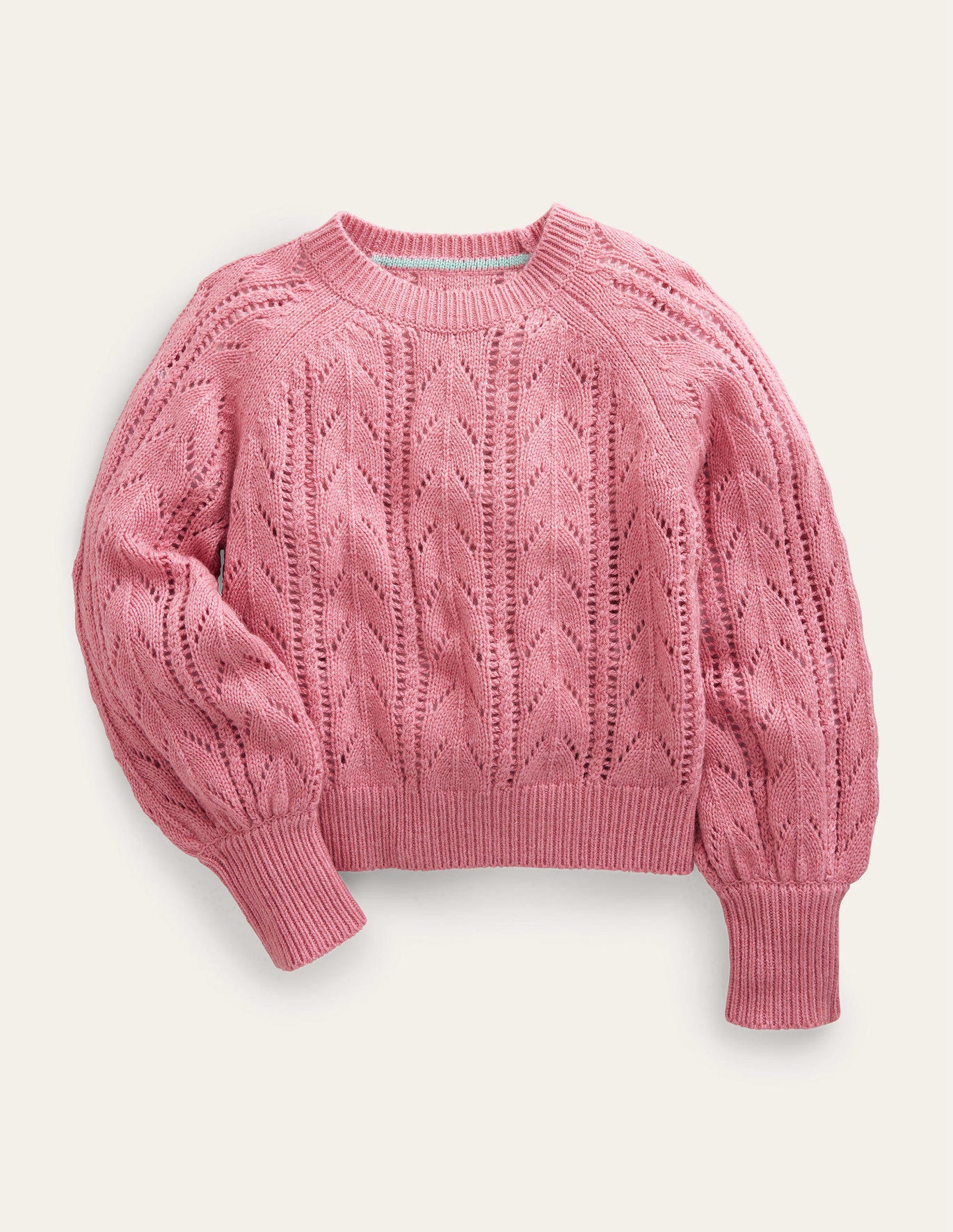 Boden Volume Sleeve Texture Sweater - Almond Blossom