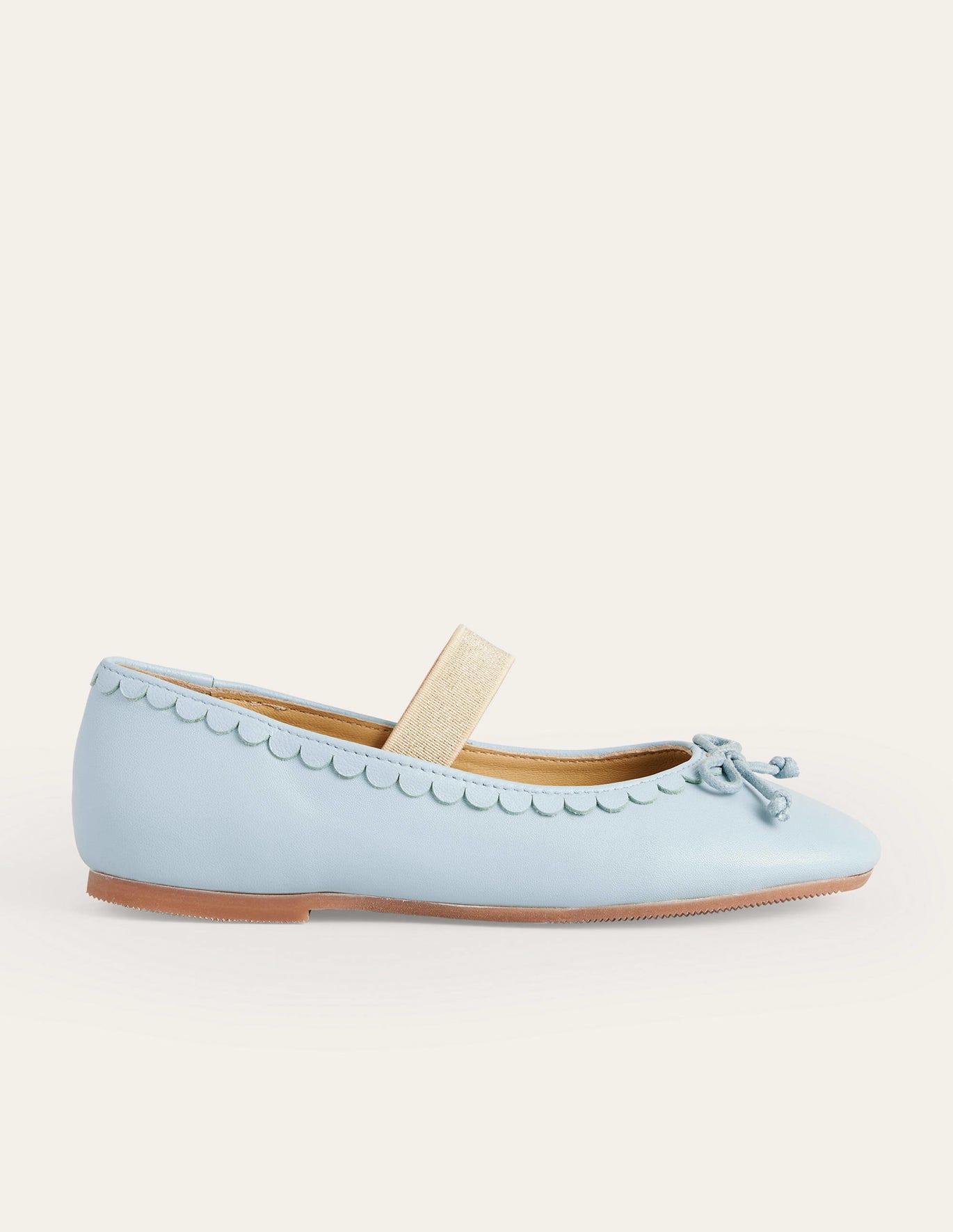 Boden Leather Ballet Flat - Provence Blue