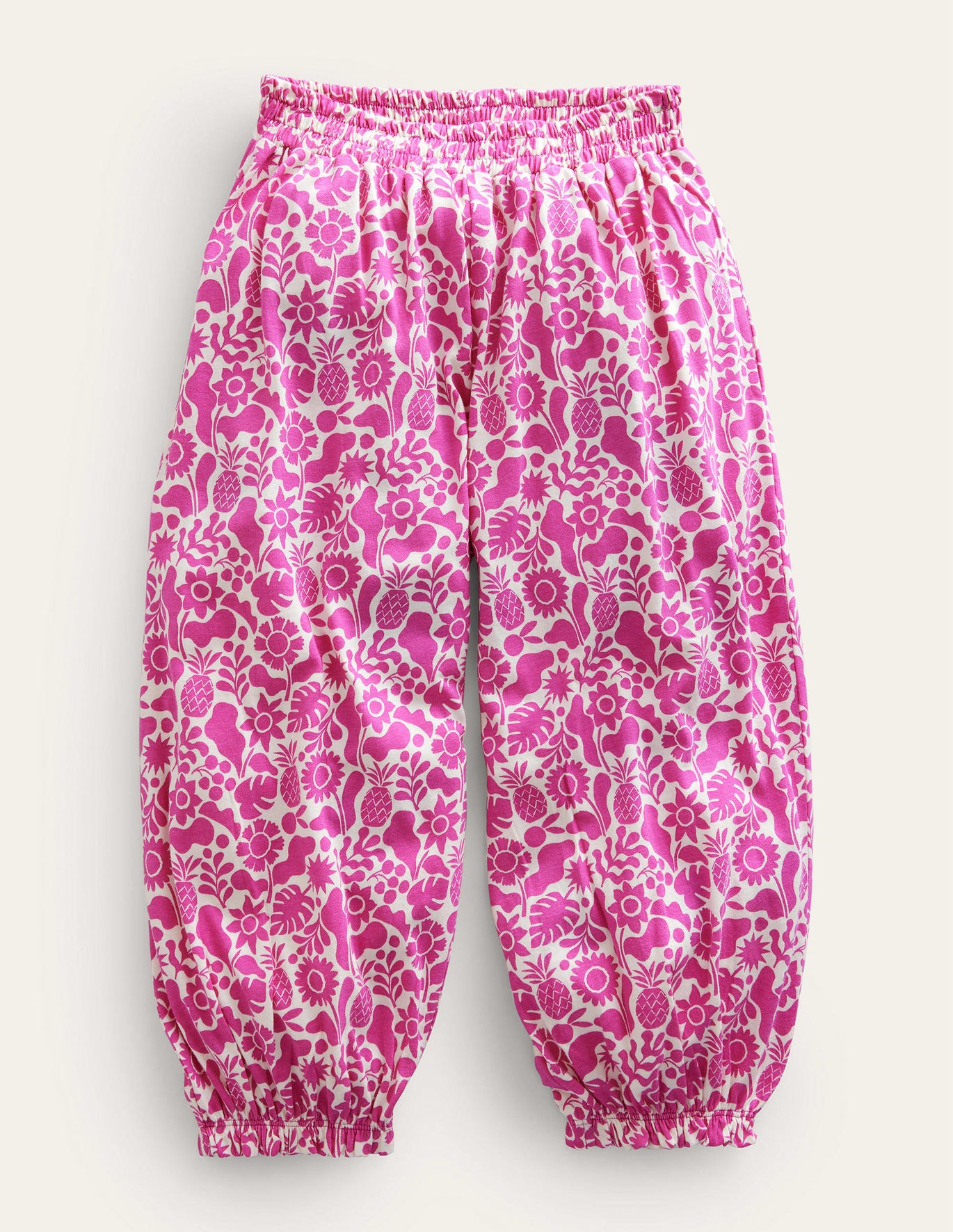 Boden Jersey Harem Pants - Amazing Pink Holiday Floral