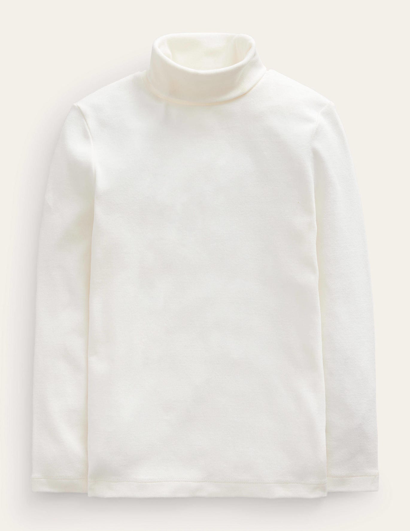 Boden Roll Neck Supersoft T-shirt - Ivory