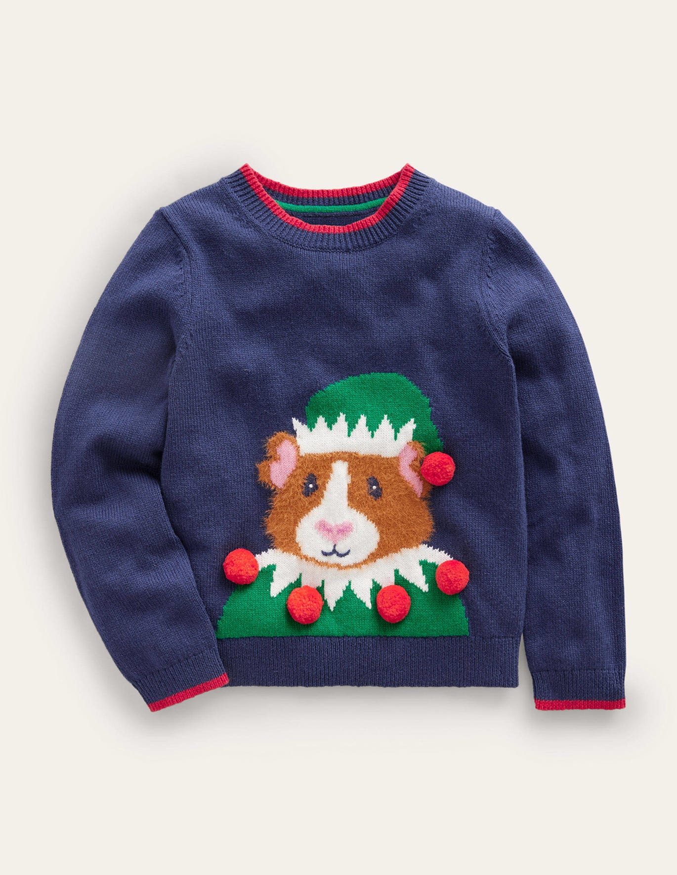 Boden Novelty Sweater - College Navy Guinea Pig